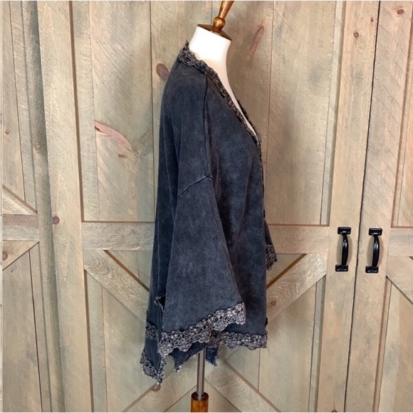 POL gray mineral wash open front kimono / duster Size Small - Picture 4 of 12